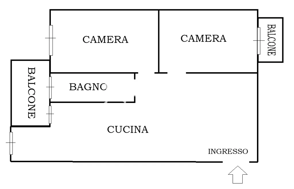 Plan - Rented Triplex with Balconies in Turin