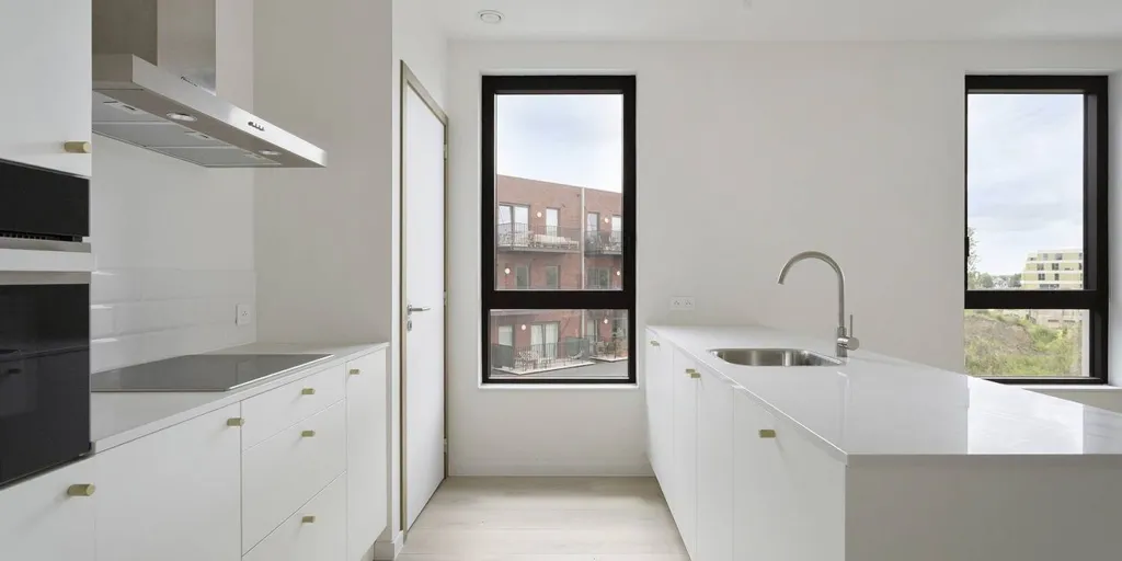 Cuisine - Appartement avec vue parc à Boom