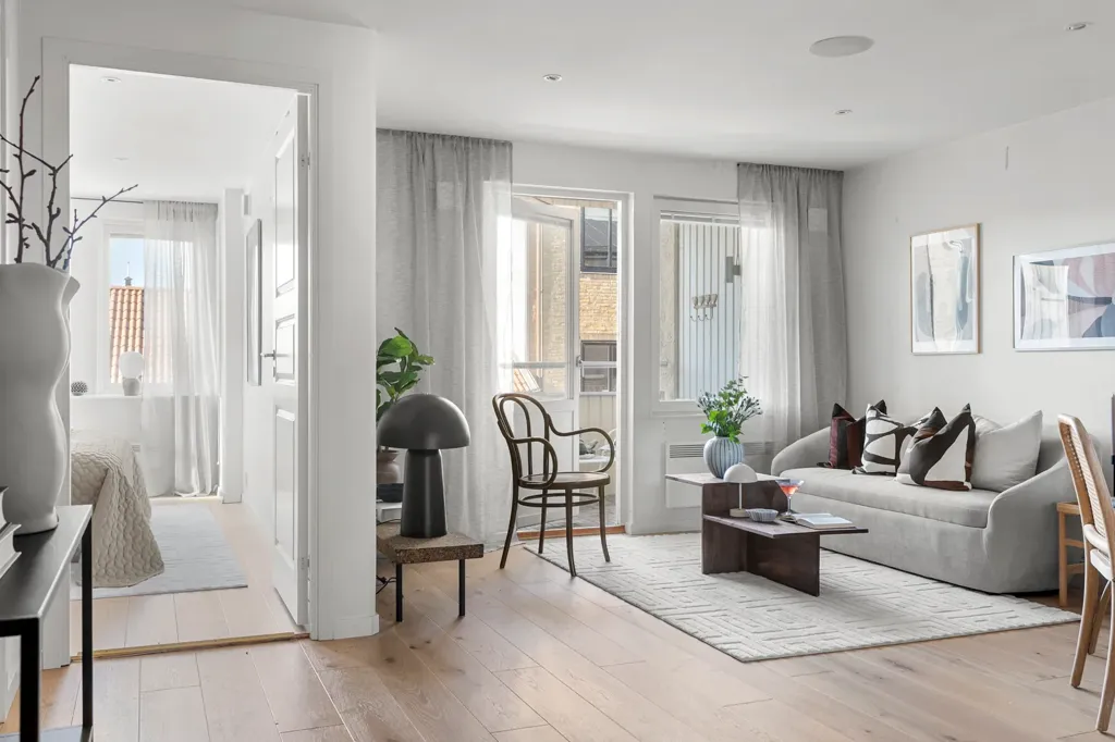 Séjour - Apartment with Balcony in Central Varberg