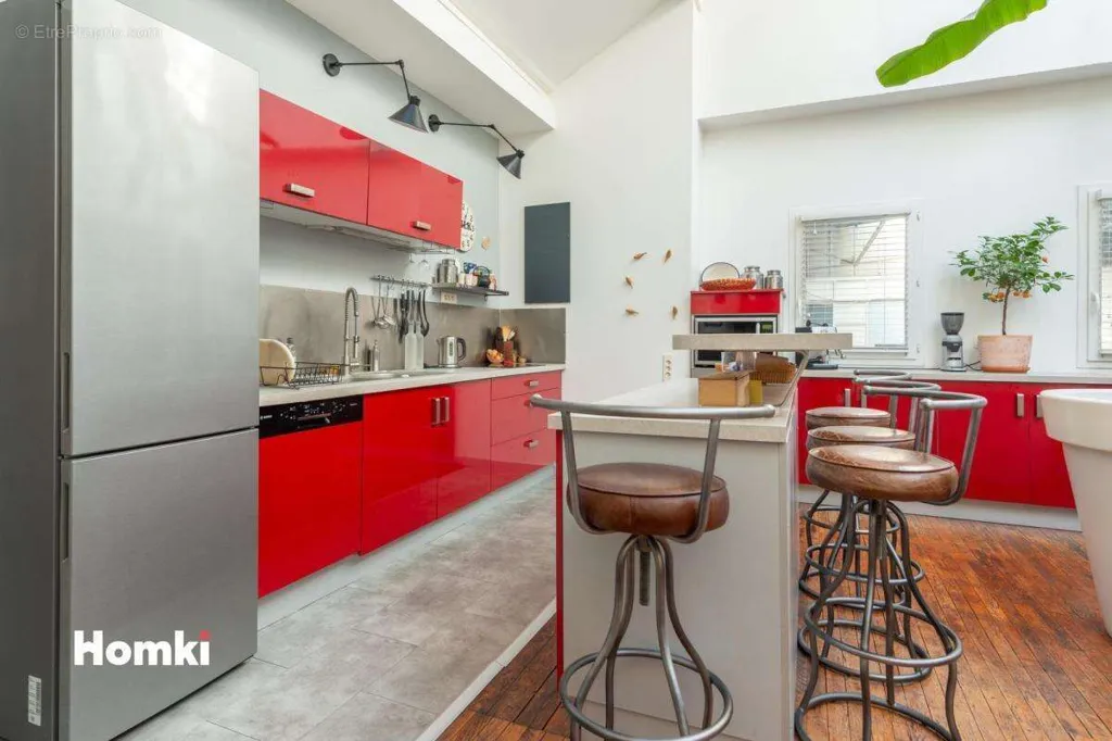 Cuisine - Loft Rénové avec Cuisine Américaine à Nantes