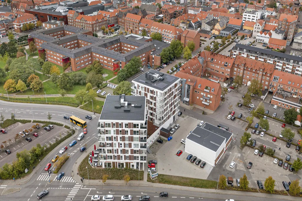 Vue aérienne - Modern Flat with Balcony in Horsens