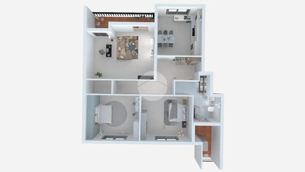 Plan - Four-Bedroom Apartment with Balcony in Florence