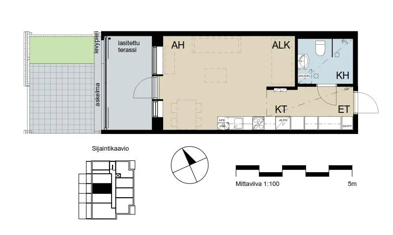 Planimetria - Modern Apartment with Balcony in Tampere