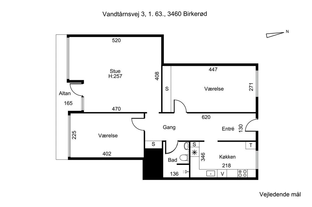 Plan - Appartement 3 pièces à Birkerød