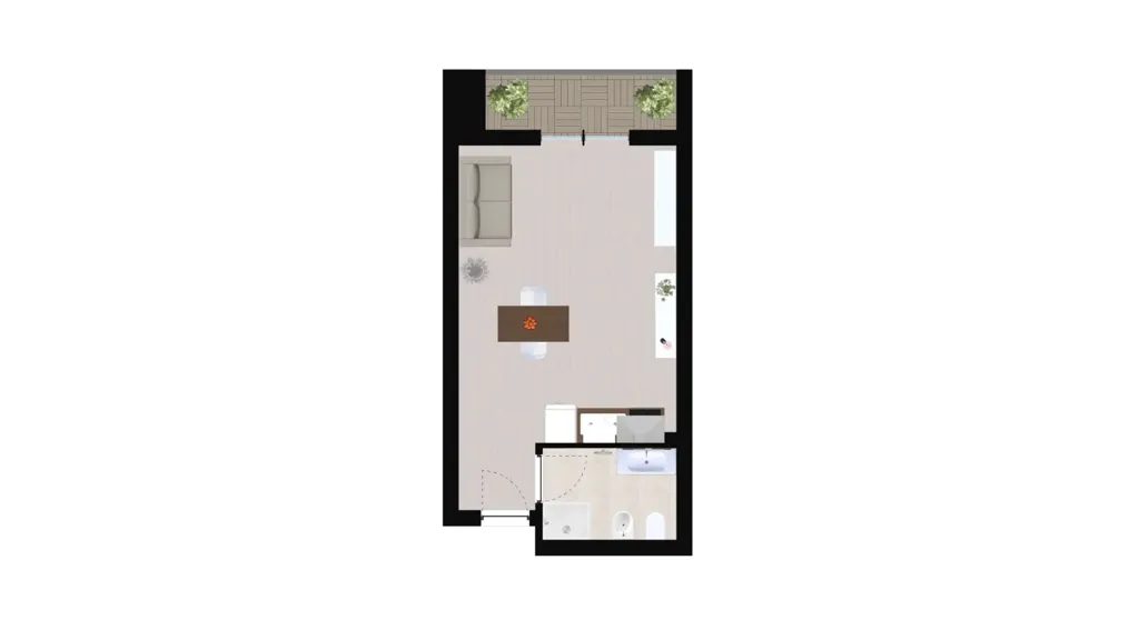 Plan - Modernised Studio with Balcony in Bologna