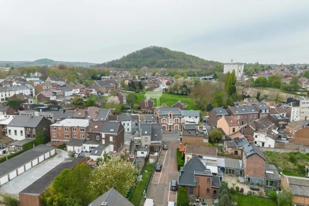 Vue aérienne - Maison Meublée avec Terrasse et Jardin à Marcinelle
