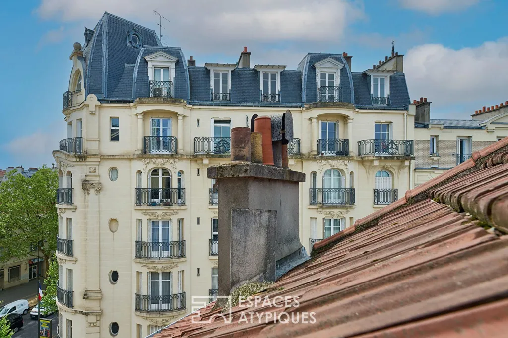 Terrasse - Triplex Lumineux en Dernier Étage à Paris