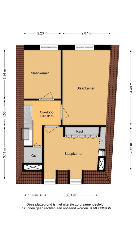 Plan - Spacious House with Rooftop Terrace in Haarlem