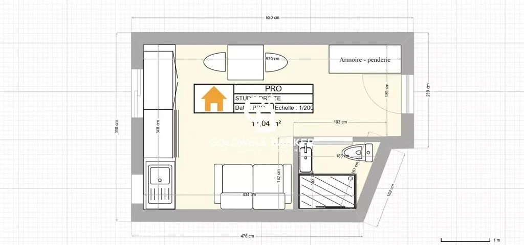 Floor Plan - Industrial Loft with Terrace near Paris