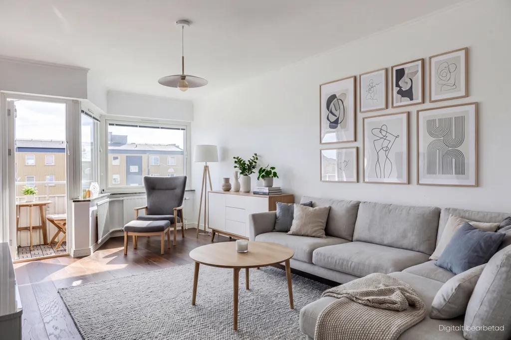 Séjour - Modern Apartment with South-Facing Balcony in Malmö