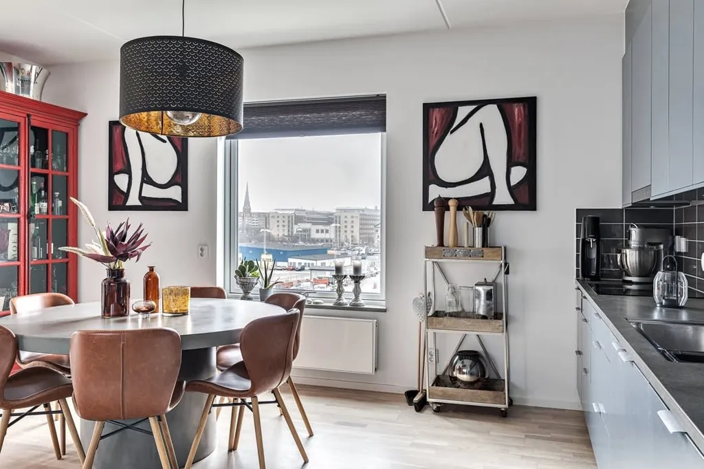 Sala da pranzo - Modern Flat with Sundown View in Helsingborg