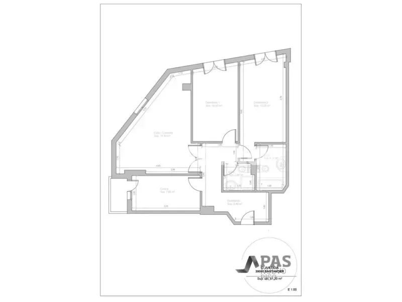 Plan - Bright Apartment with Bay View in Santander