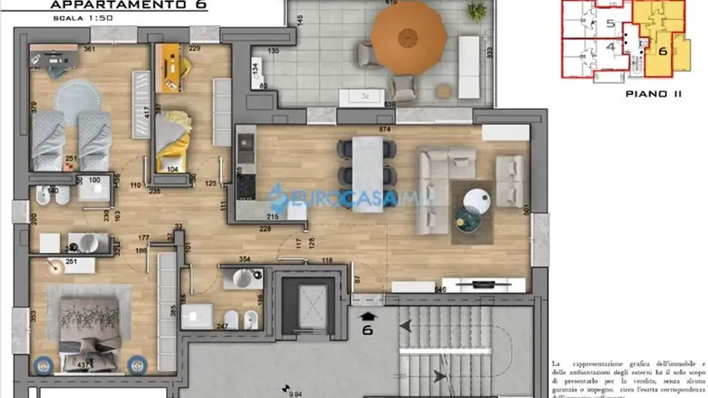 Plan - Energy-Efficient Apartment with Terrace in Carpi