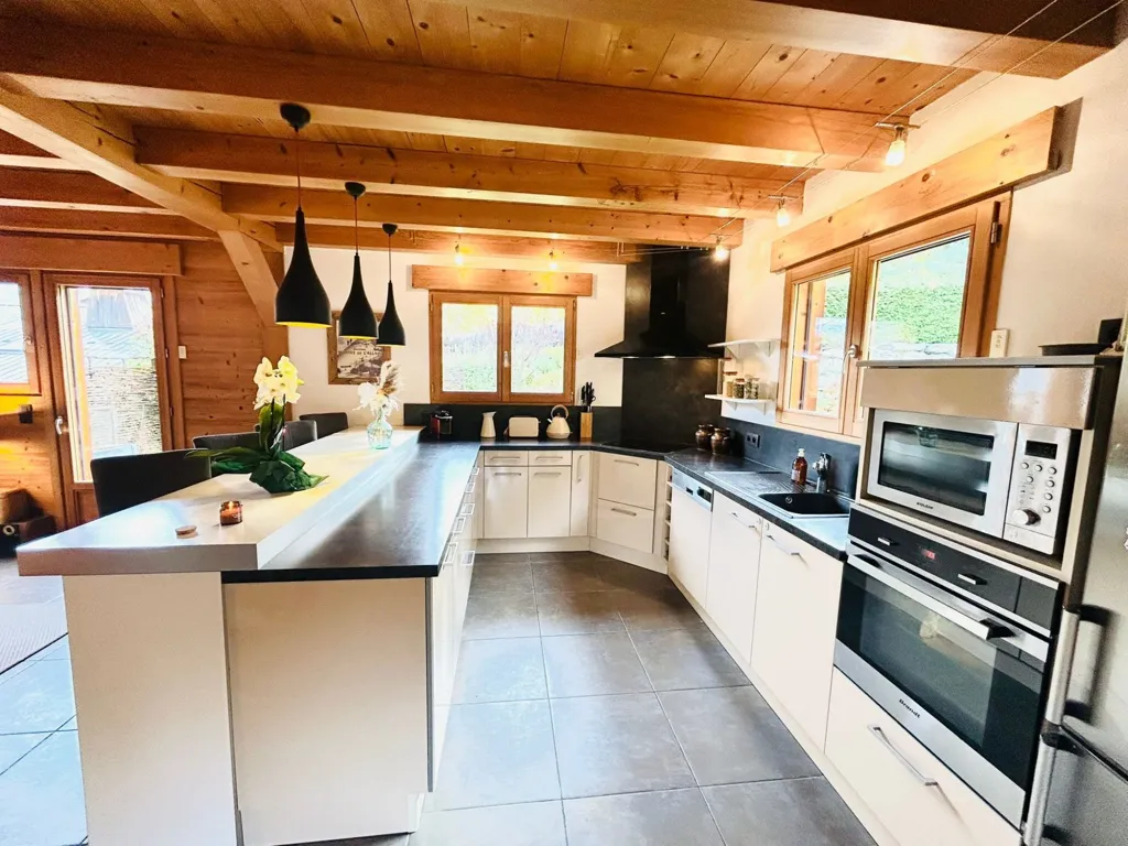 Köök - Luxury Chalet with Jacuzzi in Saint-Gervais-les-Bains