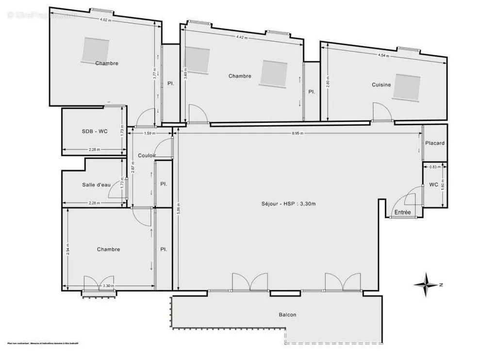 Plan - Appartement 4 Pièces avec Terrasse et Parking à Les Lilas