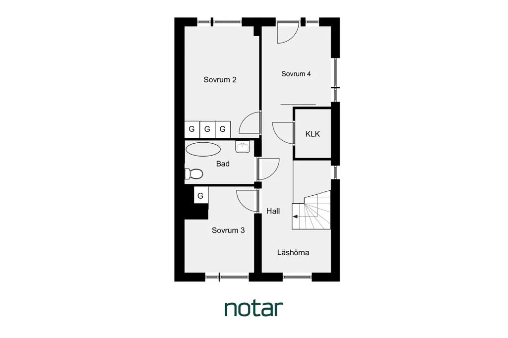 Plan - Modern Gable-Tudor House with West-Facing Terrace in Nynäshamn