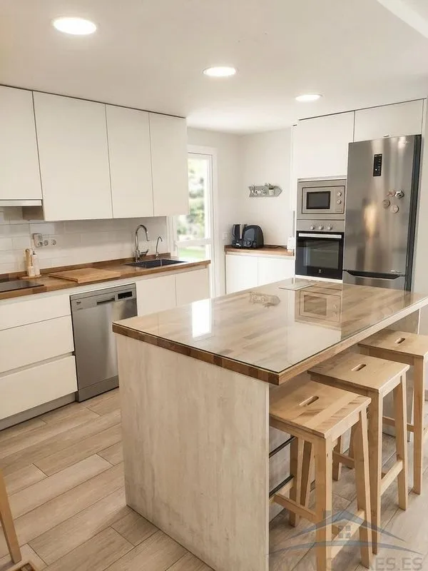 Kitchen - Apartment with Terrace and Pool in Aguadulce Sur
