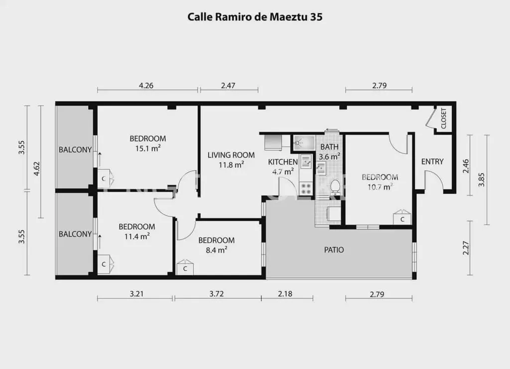 Planimetria - Fully Renovated Apartment with Balcony in Ayora