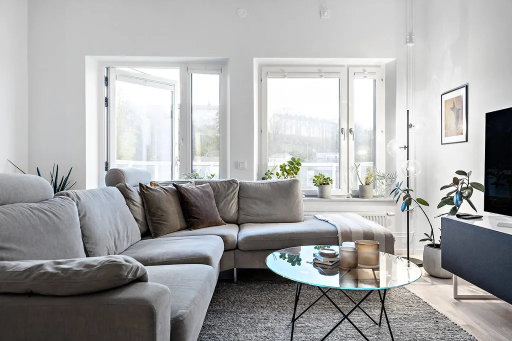 Séjour - Two-Bedroom Flat with Balcony in Göteborg