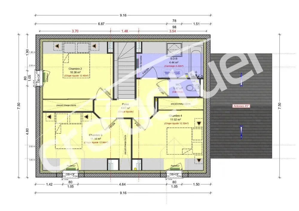 Plan - Maison Contemporaine à Guer, Proche Centre