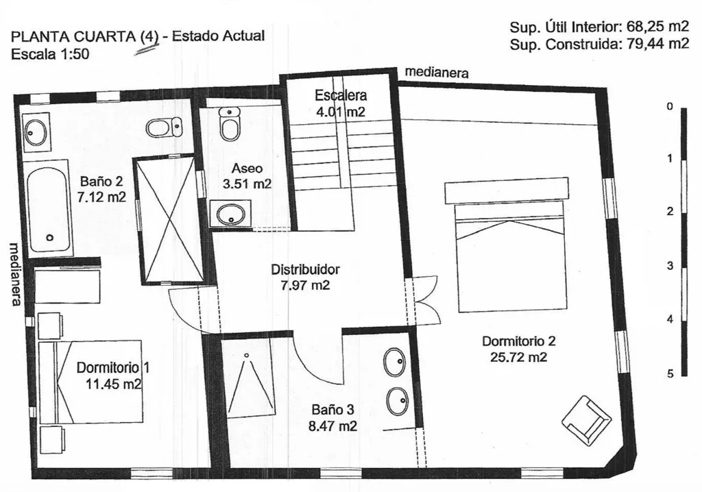 Plan - Penthouse with 40m² Terrace in Palma de Mallorca