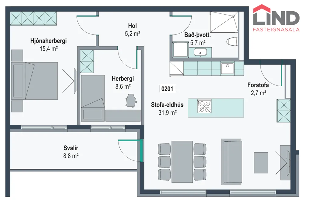 Appartement 3 pièces à Reykjavík