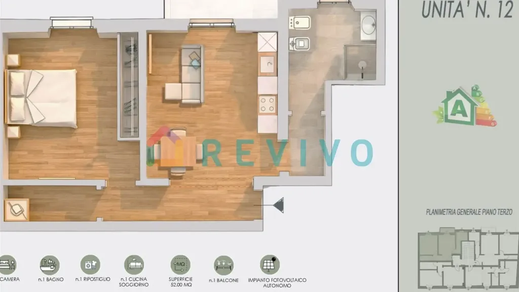 Planimetria - Rusticated Flat with Balcony in Florence