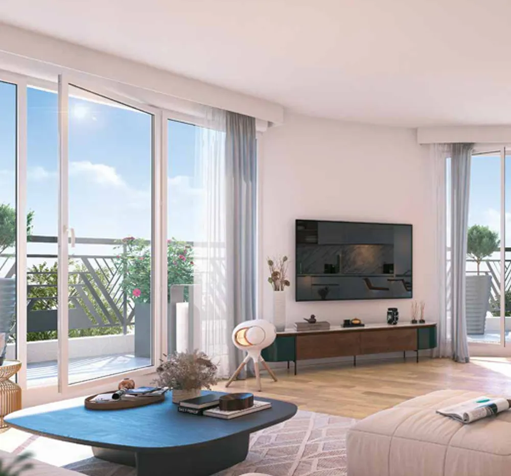 Séjour - Appartement 3 Pièces avec Balcon à Vichy