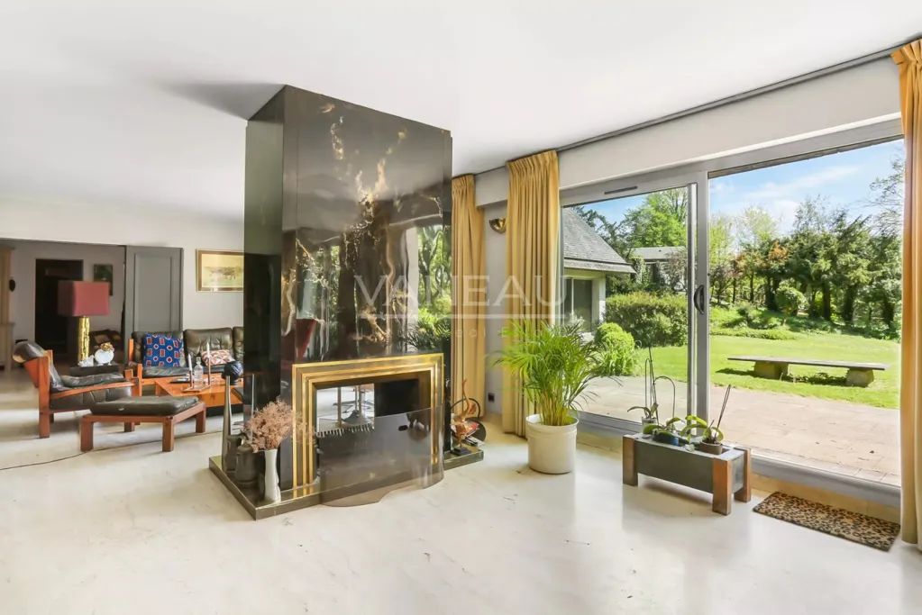 Séjour - Maison d'architecte avec toitures asymétriques à Nointot