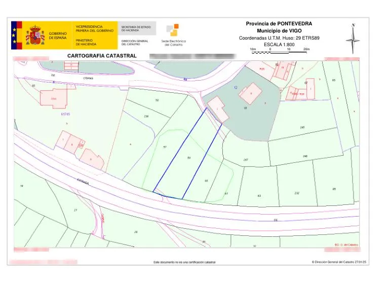 Plan - Land Plot Near Zamanes Dam in Vigo