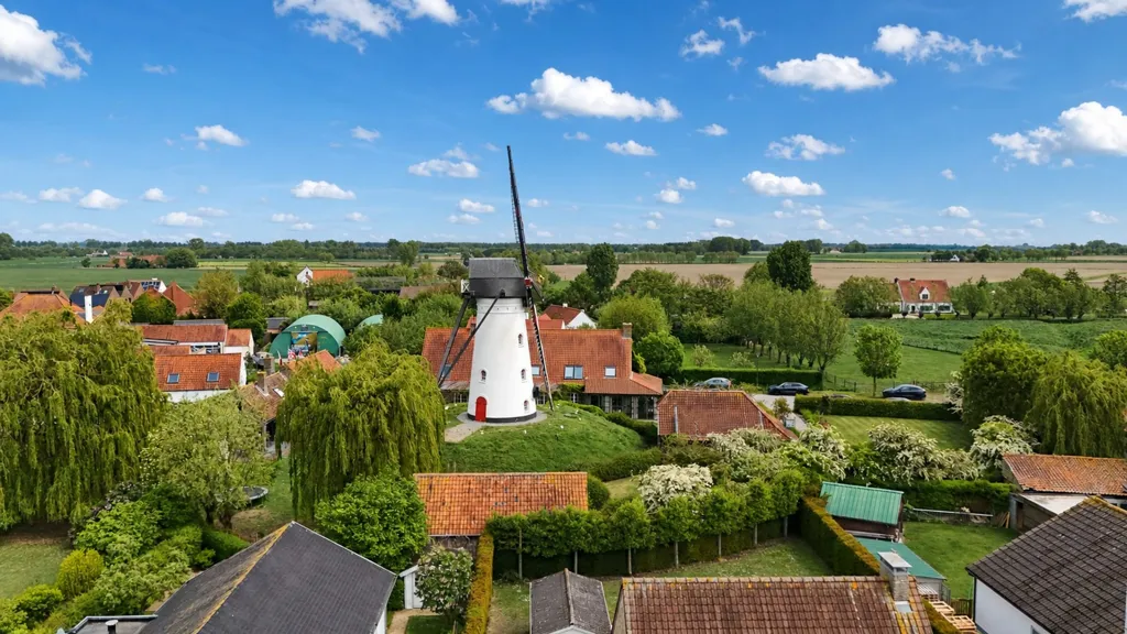 Vue aérienne - Bungalow Rustique avec Jardin à Ramskapelle