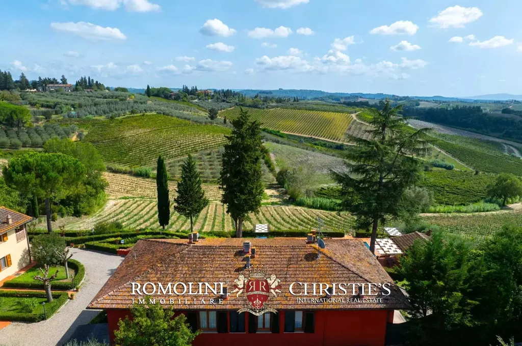 Vue aérienne - Villa with Pool and Vineyard in Certaldo, Tuscany