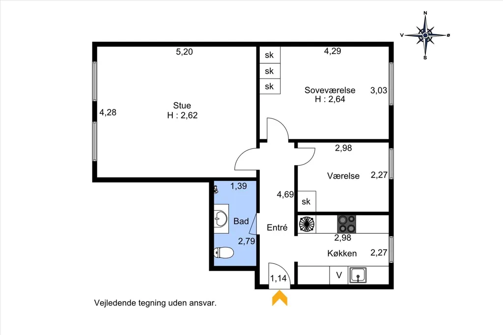 Plan - Central Flat with Parking in Herning