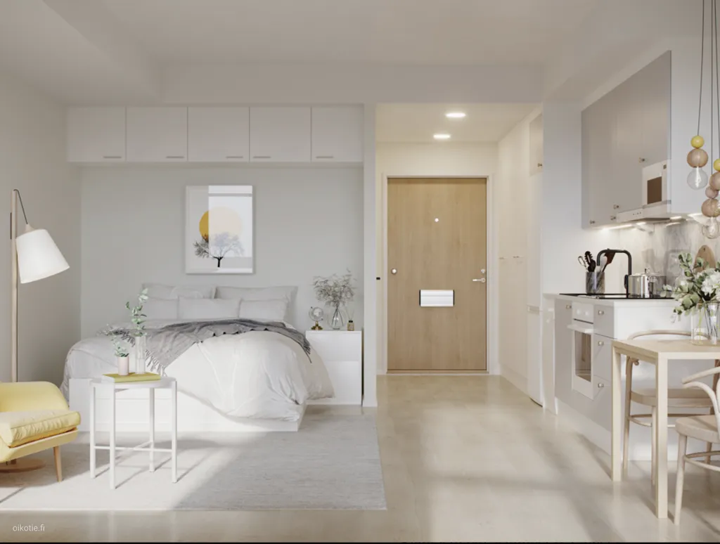 Camere da letto - Modern Studio with Balcony in Tampere