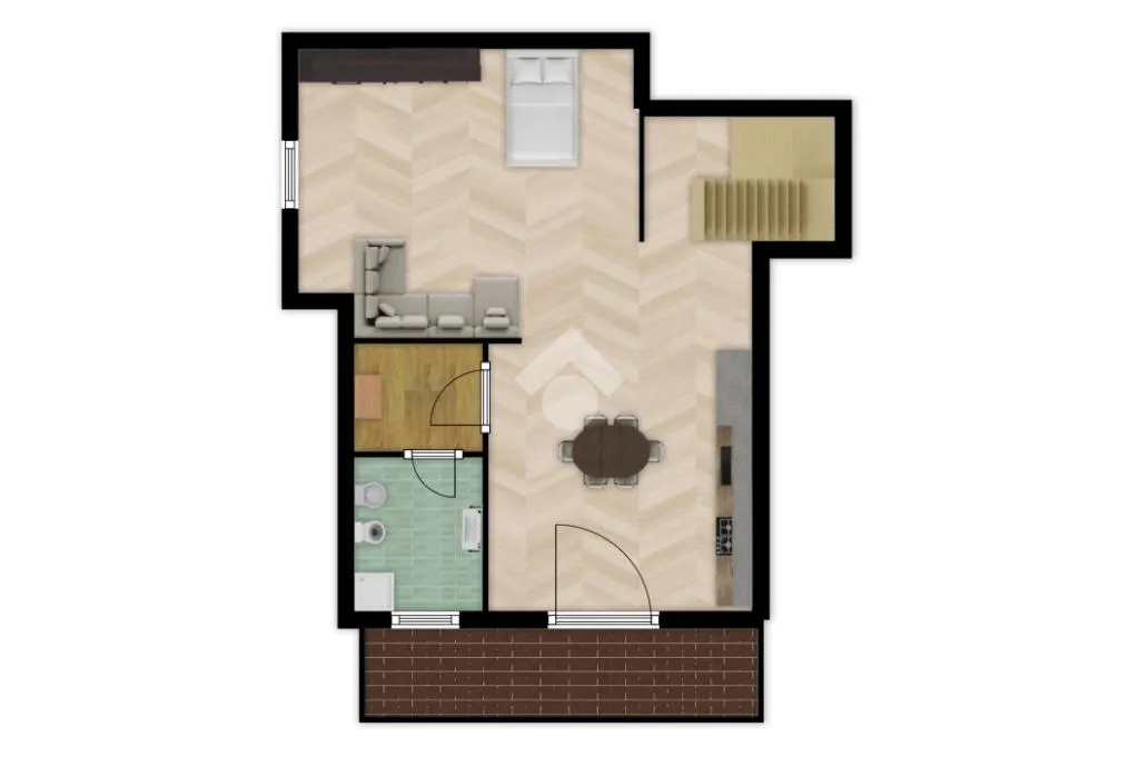 Floor Plan - Bright 2-Bedroom Apartment with Balcony in Corbetta
