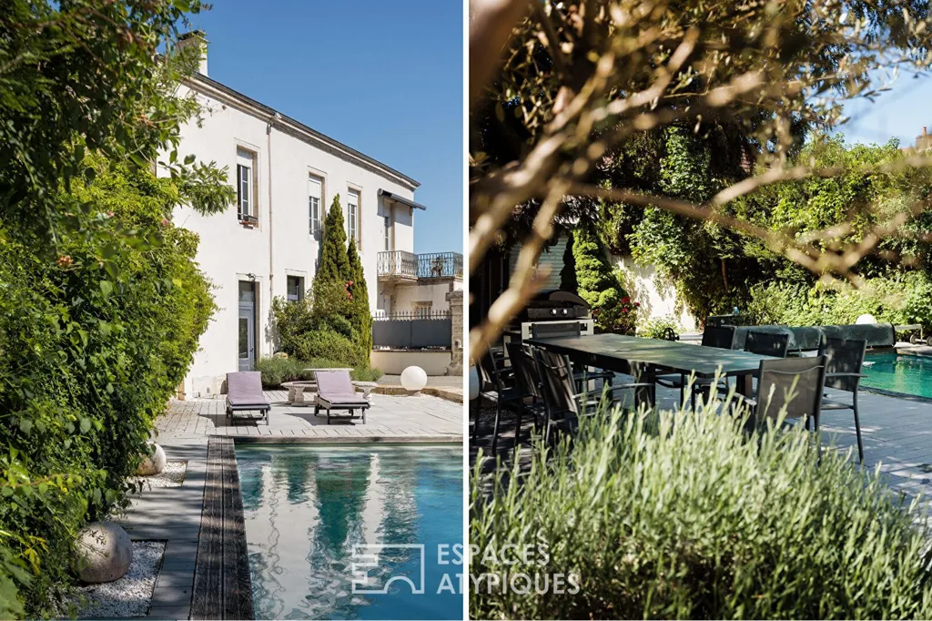 Piscine - Maison Bourgeoise Rénovée avec Piscine à Gray