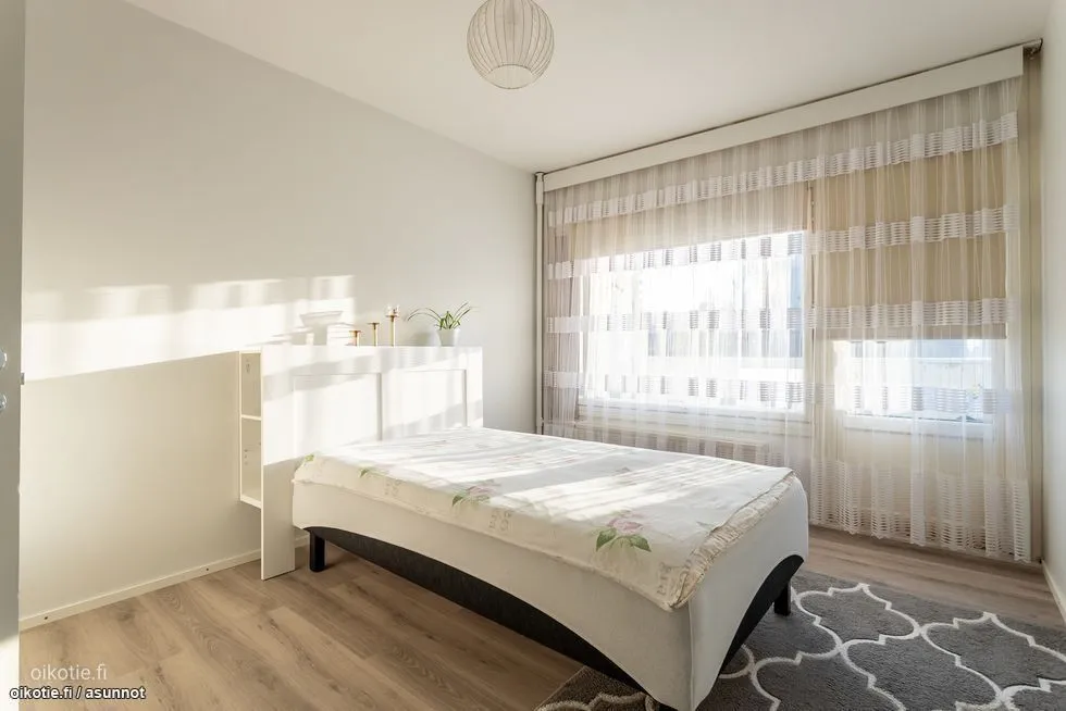 Bedrooms - Spacious Apartment with Balcony in Vantaa