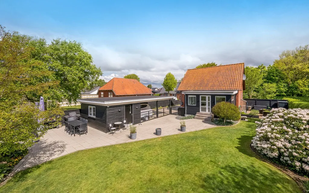 Vue aérienne - 1961 Villa with Garden in Skjern