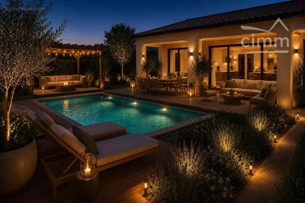 Piscina - Contemporary Villa Plot with Pool near Lyon