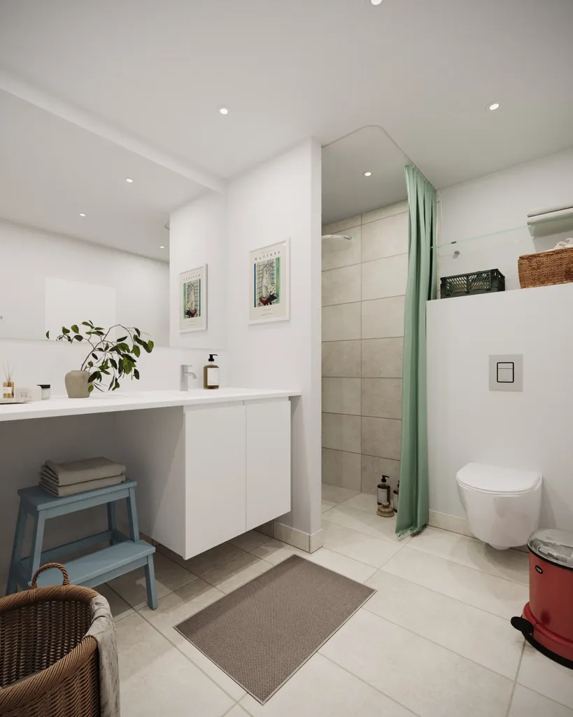 Salles de bain - Light 2-Bedroom Flat with Terrace in Glostrup