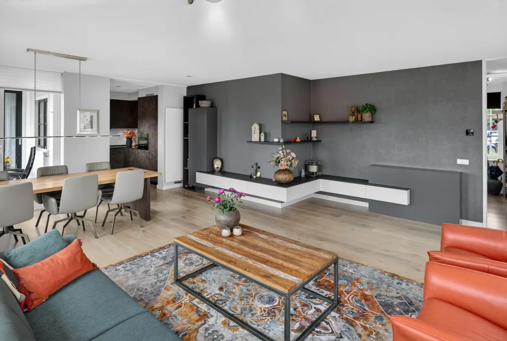 Living Room - Half-Freestanding House with Harbour View in Oude-Tonge