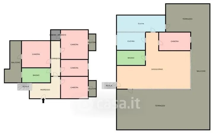 Planimetria - Attico with Panoramic Terrace in Naples