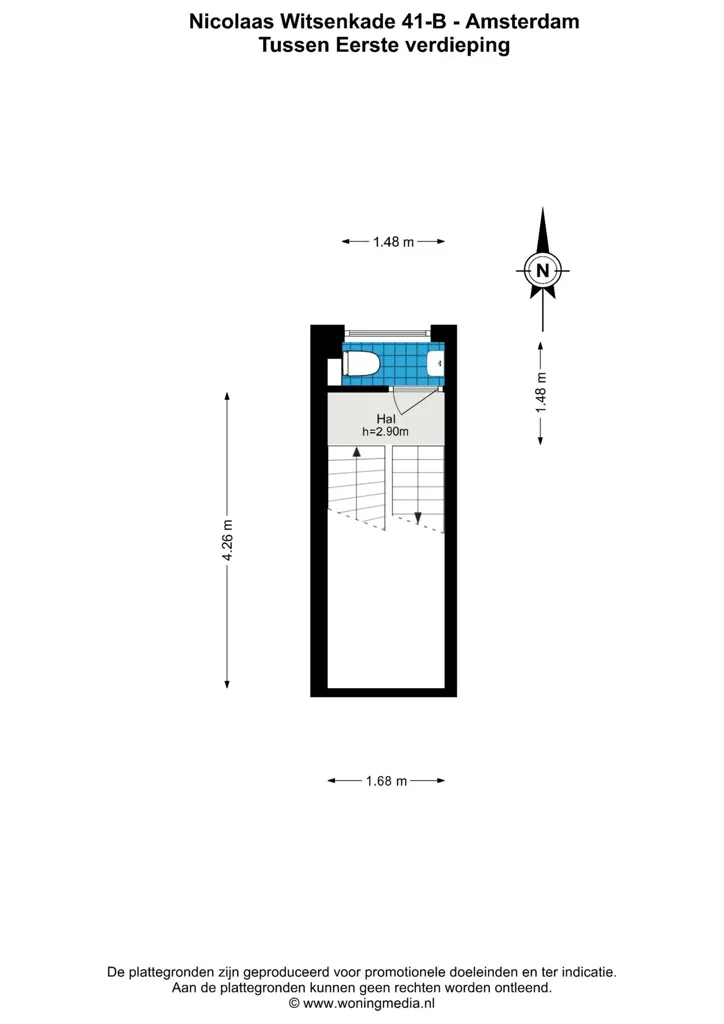 Plan - Duplex Apartment with Singelgracht View in Amsterdam