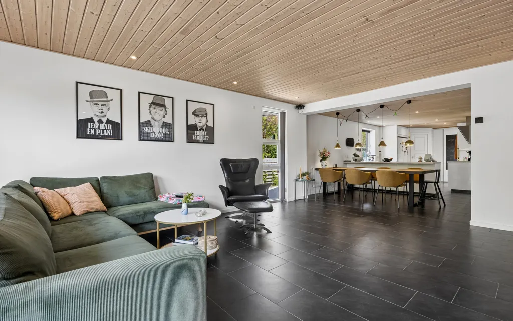 Séjour - Fenced Villa with Garden in Høng