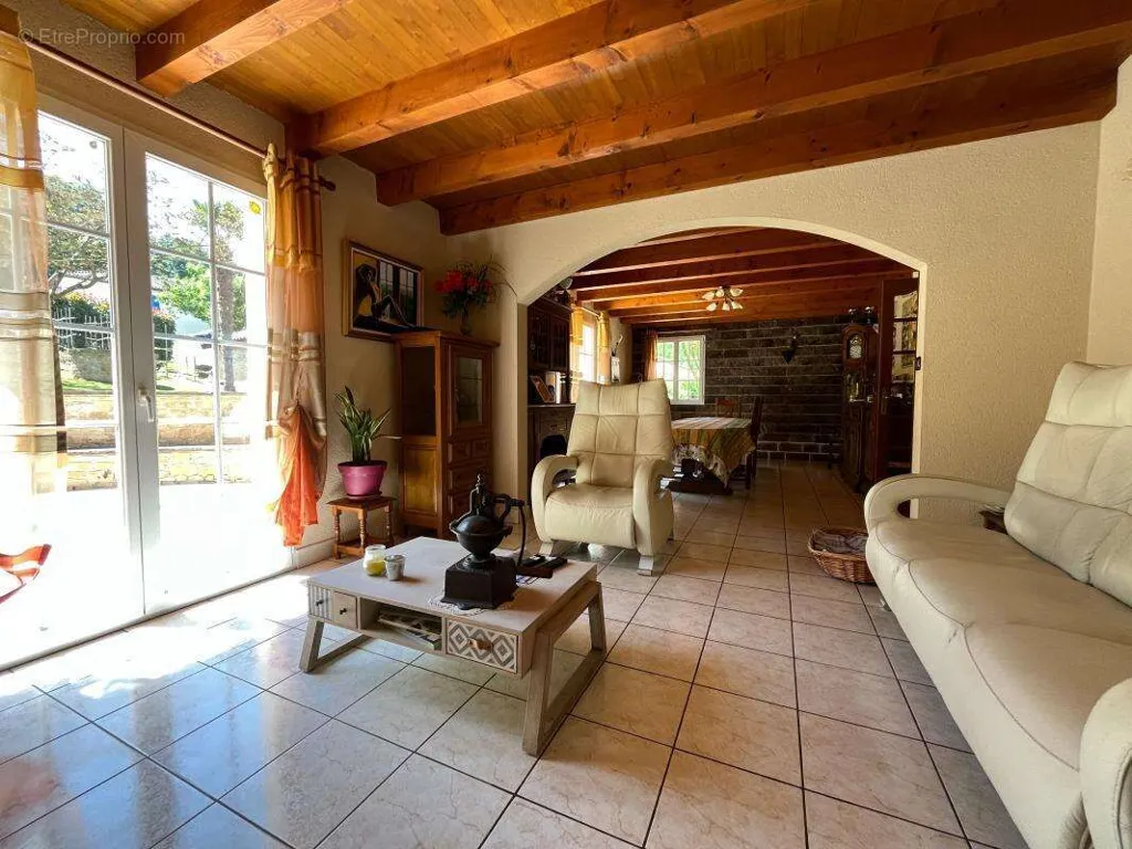 Séjour - Maison de Prestige en Pierre avec Tour à Aubin