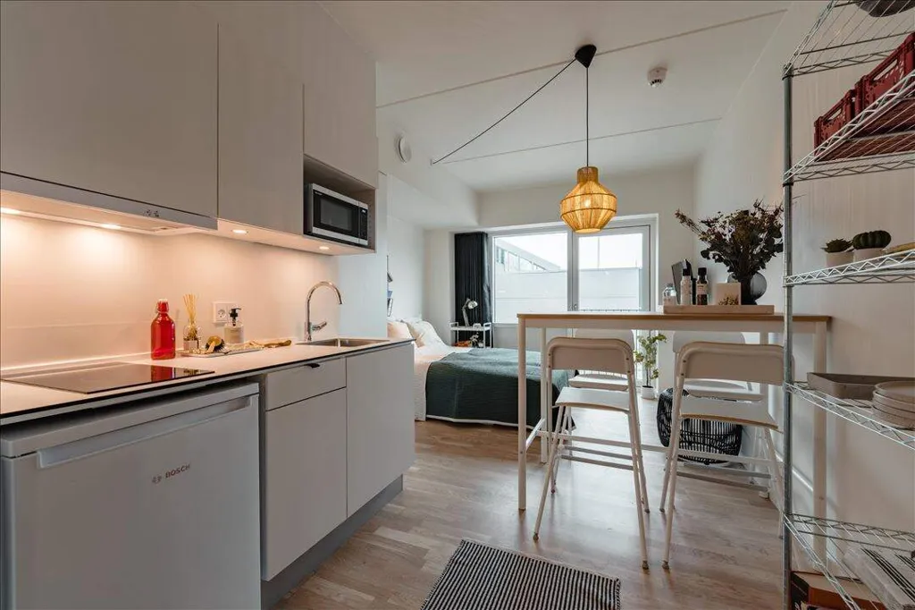 Köök - Studio Apartment with Balcony in Aarhus N