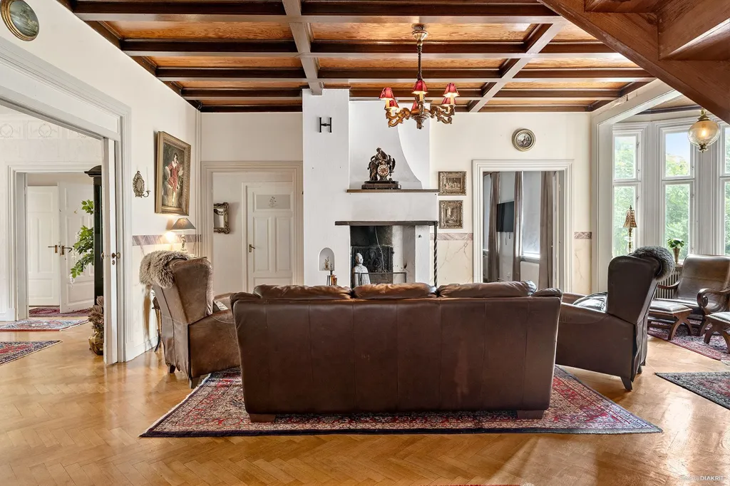 Living Room - Historic Manor with River View in Blekinge