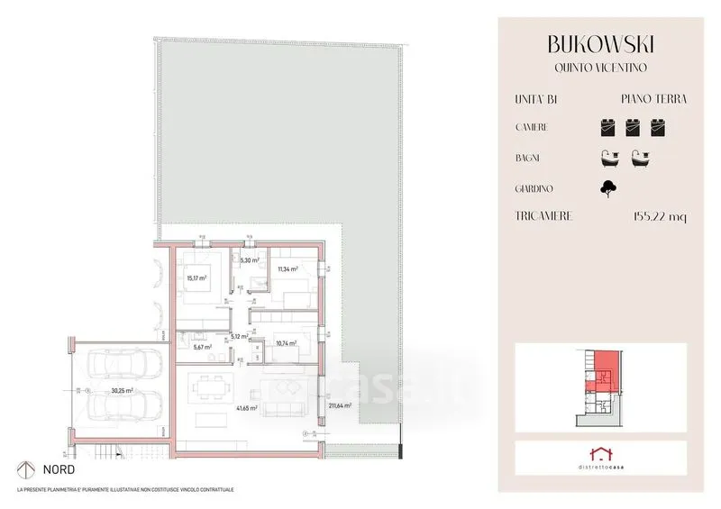 Plaan - Newly Built Triplex with Private Garden in Torri di Quartesolo