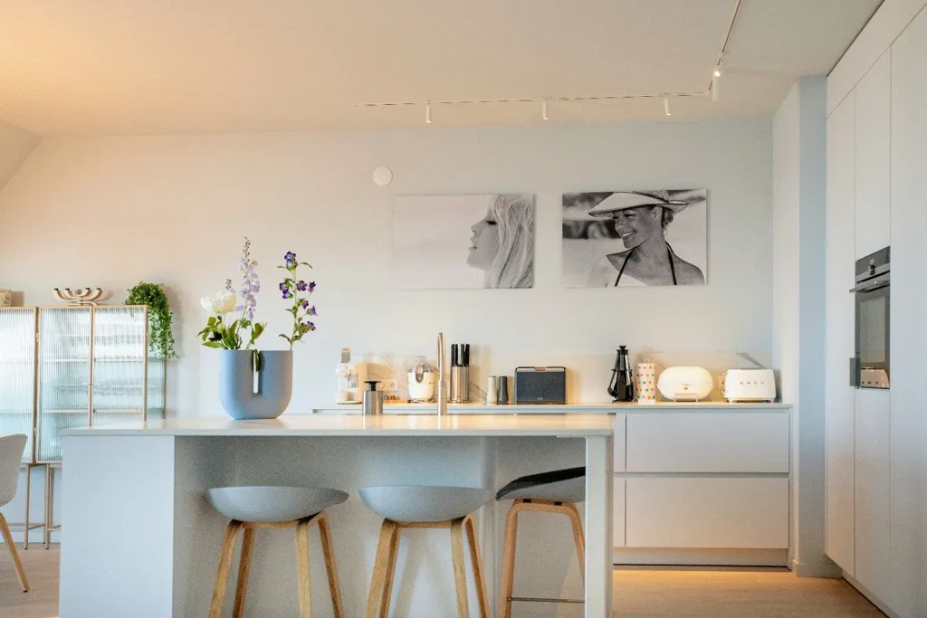 Köök - Modern Apartment with Sea View in Cadzand