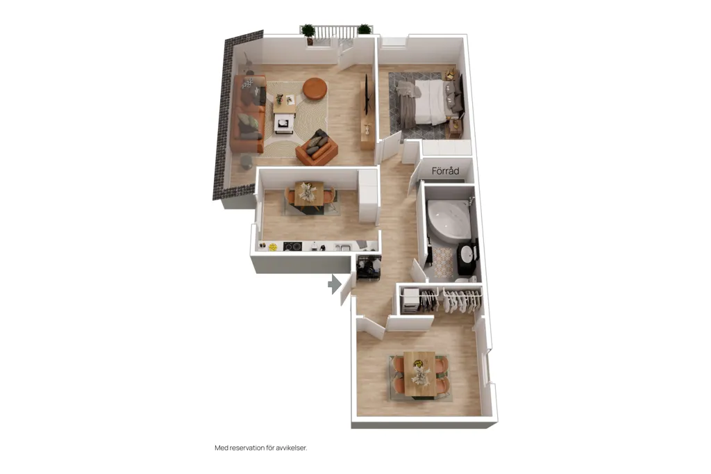 Plaan - Charming Loft with Balcony in Borås